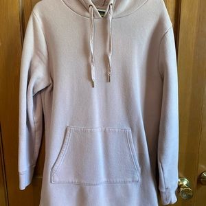 Long soft pink tunic sweatshirt